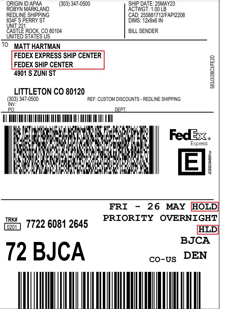 Shipping and FedEx Information