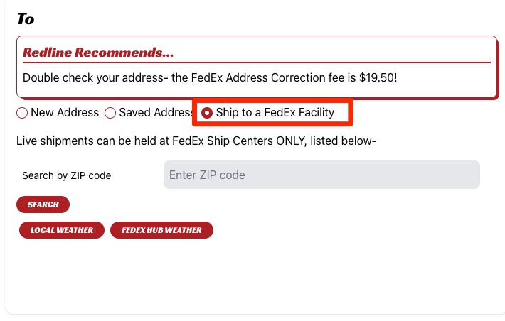Redline Shipping FAQ
